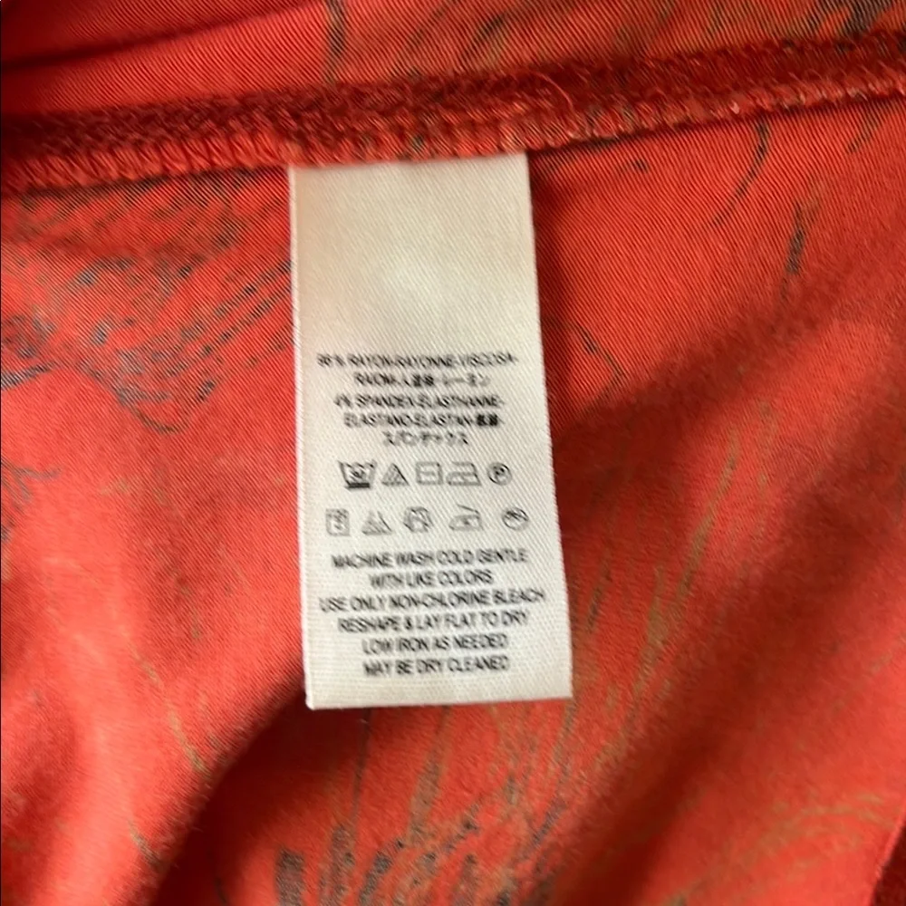We The Free Orange Birds of Paradise Bell Sleeve Blouse